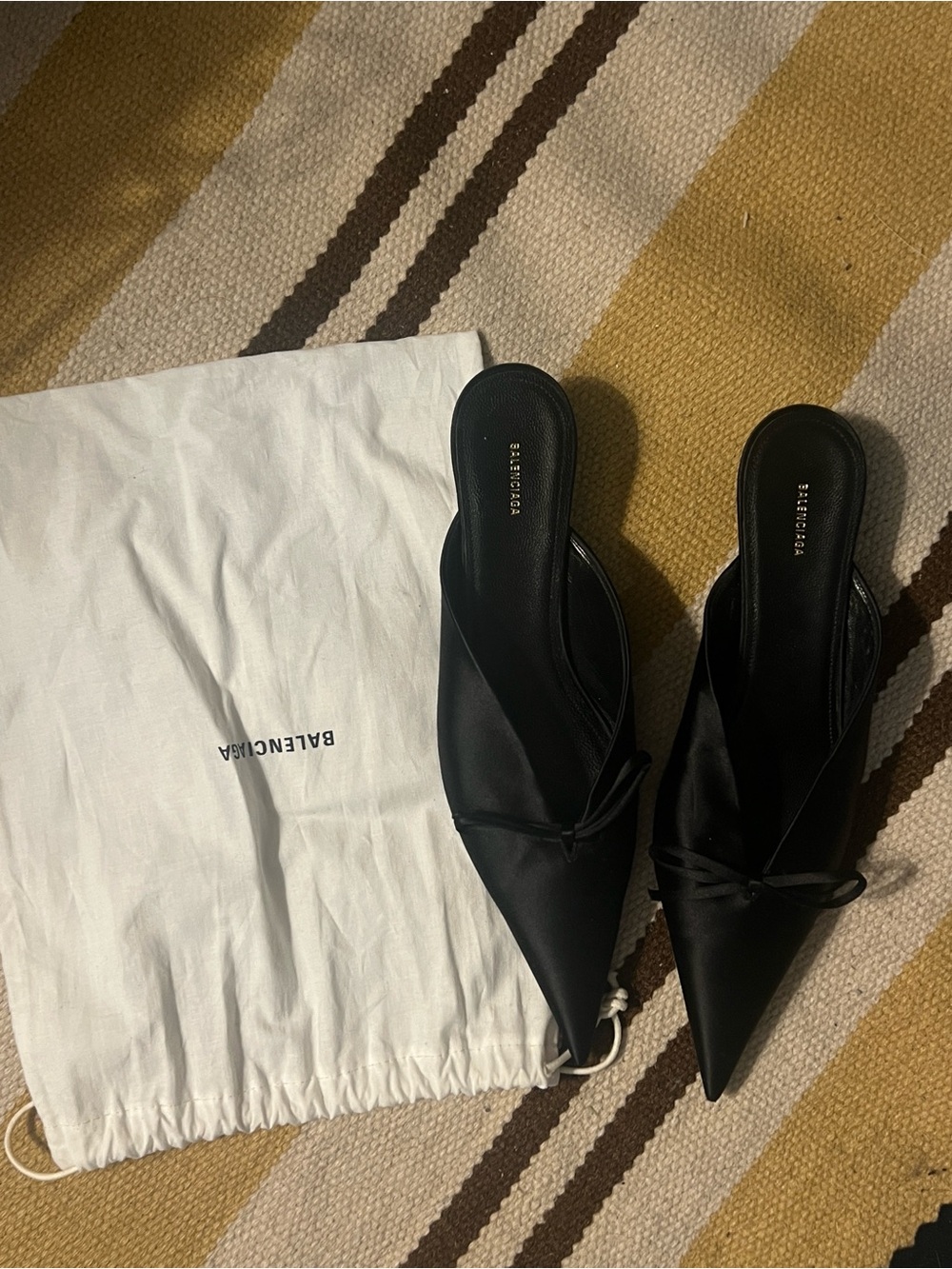 Black Balenciaga Pointed Tow Mules- Like New